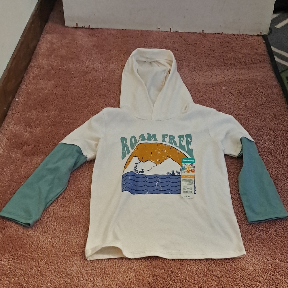 Garanimals Boys Hooded Long Sleeve Brand New Shirt 4t.